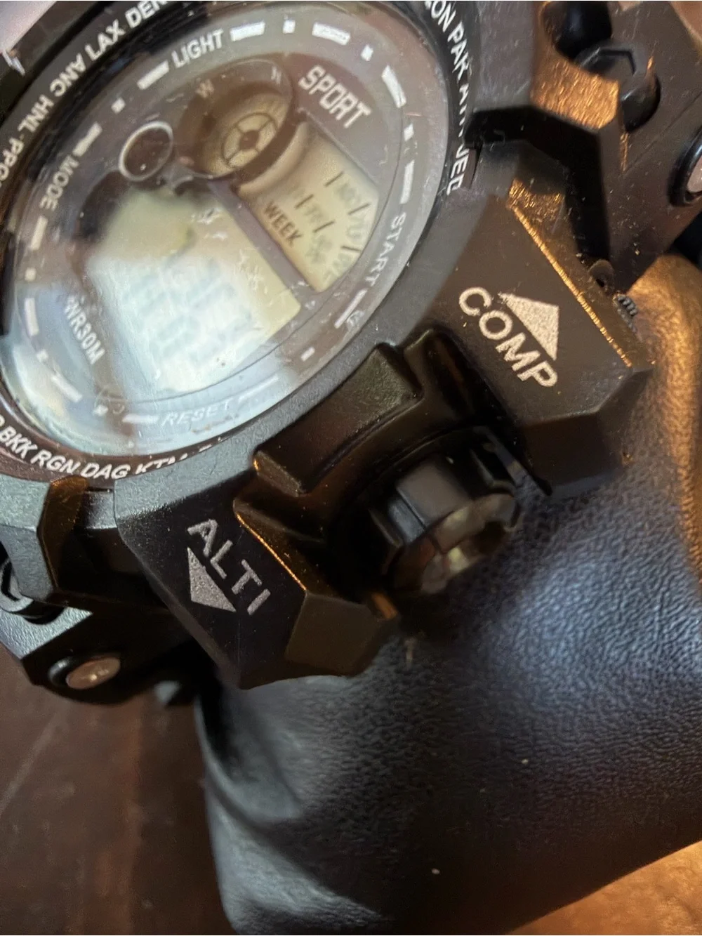 Sport Digital Water-Resistant Watch - Black Resin Dial